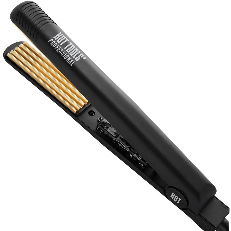 Hot Tools مكواة تجعيد الشعر المحترفة 24K ذهبية | لتجعيدات خفيفة الملمس وحجم (1 بوصة) - Image 1